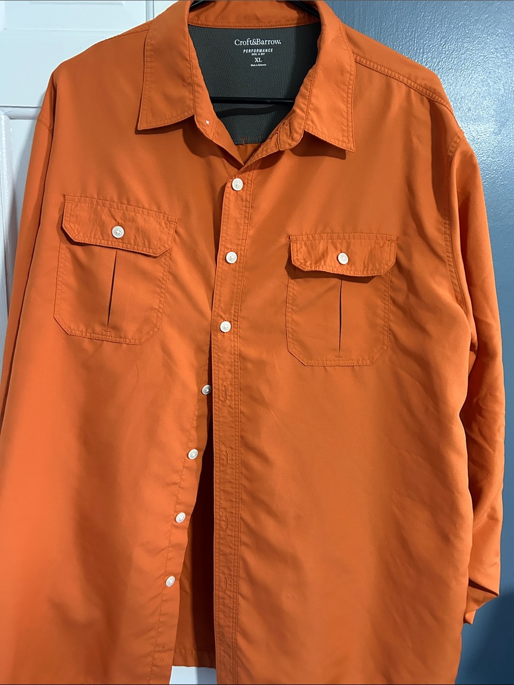 croft & barrow Orange Long-Sleeve Utility Shirt